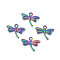 Rainbow Color Alloy Pendants, Cadmium Free & Lead Free, Dragonfly, 14x17.5x2mm, Hole: 1.4mm