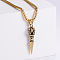 Retro Punk Hip-hop Stainless Steel Dagger Shaped Pendant Necklaces for Men, Golden