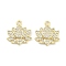 Brass Micro Pave Clear Cubic Zirconia Pendants, Lotus Flower, Real 18K Gold Plated, 16x16x3mm, Hole: 1.2mm