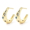 Rack Plating Brass Micro Pave Cubic Zirconia Stud Earrings for Women, Long-Lasting Plated, Lead Free & Cadmium Free, Real 18K Gold Plated, 20x6.5mm