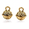 Tibetan Style Alloy Charms, Cadmium Free & Lead Free, Round, Antique Golden, 9.5xx11.5mm, Hole: 2.5mm, about 628pcs/1000g