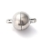 Alloy Magnetic Clasps with Loops, Round, Platinum, 13x8mm, Hole: 1.2mm