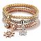 3Pcs Alloy Rhinestone Charm Bangle Set, Stackable Bangles for Women, Gear, Inner Diameter: 2-3/4 inch(7cm)