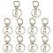10Pcs Alloy Keychain Clasp Findings, with Alloy Swivel Clasp and Iron Rings, Platinum, 50mm