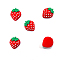Fruit Opaque Resin Decoden Cabochons, Strawberry, Red, 19x17x7.6mm