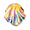 304 Stainless Steel Pendants, Shell Charm, Rainbow Color, 32x29x4.5mm, Hole: 1.4mm