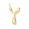 Rack Plating Brass Pendants, Cadmium Free & Lead Free, Letter A~Z Charms, Letter Y, 23.5x12.5x4mm, Hole, 2mm