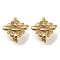 Flower Shape Rack Plating Brass Earring Hooks, Ear Wire with Loops, Cadmium Free & Lead Free, Long-Lasting Plated, Real 24K Gold Plated, 11x10mm, Hole: 1.2mm