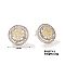Geometric Copper Inlaid Zircon Hoop Earrings, Golden & Silver, 15mm