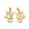 Rack Plating Brass Micro Pave  Cubic Zirconia Pendants, Cadmium Free & Lead Free, Long-Lasting, Scorpion, Real 18K Gold Plated, 19x15x4mm, Hole: 3x5mm