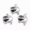 Synthetic Blue Goldstone Kitten Pendants, with Platinum Tone Brass Findings, Cartoon Cat Shape, 28x30x9mm, Hole: 5x7mm