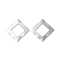 Brass Pendants, Cadmium Free & Nickel Free & Lead Free, Rhombus, Real Platinum Plated, 34x34x0.7mm, Hole: 1.4mm