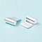 Brass Glue-on Flat Pad Bails, Silver Color Plated, 18x15.5mm, Hole: 4.5mm