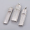 Natural Selenite Big Pendants, with Platinum Tone Brass Findings, Rectangle, 55~75x14~28x6.5~11mm, Hole: 8x4.5mm