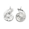 Brass Micro Pave Clear Cubic Zirconia Pendants, Cadmium Free & Nickel Free & Lead Free, Conch Charm, Real Platinum Plated, 17x11x3mm, Hole: 1.5mm