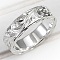 Sculptured Vine Pattern Brass Finger Rings for Women, Platinum, US Size 8(18.1mm)