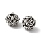 Tibetan Style Alloy Beads, Lead Free & Cadmium Free & Nickel Free, Round, Antique Silver, 10.5x8.5mm, Hole: 3.5mm