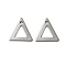 201 Stainless Steel Pendants, Triangle Charms, Stainless Steel Color, 10x9.5x0.5mm, Hole: 1mm