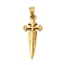 Ion Plating(IP) 304 Stainless Steel Pendants, Sword Charm, Golden, 34x14x3.5mm, Hole: 6x3.5mm