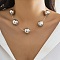 CCB Beaded Necklaces, with Brass Chain, Jewely for Women, Round, Platinum, 16.81 inch(42.7cm)