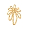 201 Stainless Steel Pendants, Flower Charm, PVD Vacuum Plating, Real 18K Gold Plated, 45x28.5x2.5mm, Hole: 5~27x2~6mm