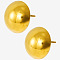 Simple Half Round 304 Stainless Steel Stud Earrings, Delicate Design, Golden, 16x16mm