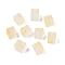 Frosted Glass Beads with Golden Glitter Powder, Two Tone, Cube, Lemon Chiffon, 7x6x6mm, Hole: 1.4~1.5mm, about: 1818pcs/1000g