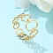 Ion Plating(IP) Adjustable 304 Stainless Steel Finger Rings, Cuff Rings, Long-Lasting Plated, Ring, Golden, US Size 6 3/4(17.1mm), 6.5~11mm