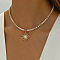Gemstone and Shell Beaded Pendant Necklace, with Alloy for women, Sun, 14.17 inch(36cm)