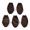 Natural Wenge Wood Pendants, Undyed, Gap Oval Charms, Coconut Brown, 22x12.5x3.5mm, Hole: 2mm