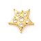 Brass Micro Pave Cubic Zirconia Pendants, Long-Lasting Plated, Lead Free & Cadmium Free, Gold, Pentacle, Clear, 19x19.5x4mm, Hole: 1.2mm