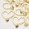 Alloy Pendants, Heart, Light Gold, 47x49.5x9mm, Hole: 2mm