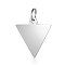 Tarnish Resistant 201 Stainless Steel Pendants, Manual Polishing, Inverted Triangle, Stainless Steel Color, 16x15x1mm, Hole: 3.5mm