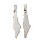 Non-Tarnish 304 Stainless Steel Pendants, Map Charms, Laser Cut, Stainless Steel Color, 35x8.5x1mm, Hole: 5.5x3mm