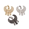 304 Stainless Steel Big Pendants, with Micro Pave Cubic Zirconia, Egyptian God Horus Royal Falcon Eagle, Mixed Color, 57x56x5mm, Hole: 9.5x6.5mm
