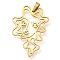 304 Stainless Steel Pendants, Girl Face Charm, Laser Cut, Ion Plating(IP), Real 18K Gold Plated, 35x24.5x1mm, Hole: 6x3mm