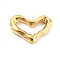 304 Stainless Steel Linking Rings, Irregular Heart, Hammered, Real 18K Gold Plated, 14x20x4mm, Inner Diameter: 6.5x14mm
