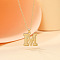 Alloy Textured Initial Pendant Necklaces, Golden, Letter M, 18.31 inch(46.5cm)