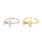 Brass Micro Pave Cubic Zirconia Cuff Ring, Open Rings, Long-Lasting Plated, Mixed Color, US Size 6 1/2(16.9mm)