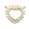 Brass Micro Pave Cubic Zirconia Pendants, Long-Lasting Plated, Cadmium Free & Lead Free, Heart Charms, Real 18K Gold Plated, 14.5x16x2.5mm, Hole: 1.2mm