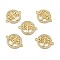 Brass Micro Pave Clear Cubic Zirconia Connector Charms, Flat Round Links with Tree of Life, Real 18K Gold Plated, Cadmium Free & Nickel Free & Lead Free, 22x17x2.5mm, Hole: 1.5mm
