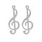Brass Pendants, Musical Note Charms, Cadmium Free & Nickel Free & Lead Free, Platinum, 25x9.5x0.4mm, Hole: 1.2mm