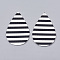 Imitation Leather Big Pendants, teardrop, White, 70x45x1mm, Hole: 1.2mm