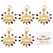 Beebeecraft 5Pcs/Box Evil Eye Charms 18K Gold Plated Brass Heart with Turkish Eye Pendants with Colorful Cubic Zirconia and Jump Ring for DIY Bracelet Necklace
