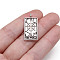 Tibetan Style Alloy Pendants, Rectangle with Tarot Pattern, Antique Silver, 2.6x1.3cm