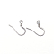 Tarnish Resistant 304 Stainless Steel French Earring Hooks, Flat Earring Hooks, Ear Wire, with Horizontal Loop, Stainless Steel Color, 14x17x2mm, Hole: 2mm, 21 Gauge, Pin: 0.7mm