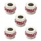 201 Stainless Steel Polymer Clay Rhinestone Inlaid Beads, Column, Stainless Steel Color, Rose, 7x5mm, Hole: 3mm