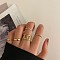 5Pcs Alloy Finger Rings, Golden, Inner Diameter: 16~19mm