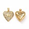 Brass Micro Pave Clear Cubic Zirconia Pendants, Cadmium Free & Lead Free, Heart with Star, Golden, 21x17x6mm, Hole: 3.5x5mm
