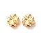Brass Beads, Clover, Real 18K Gold Plated, 7.5x7.5x4mm, Hole: 1.6mm